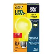 Feit Electric A19 60-Watt LED Bug Light Bulb - Yellow - Shop Light Bulbs at H-E-B
