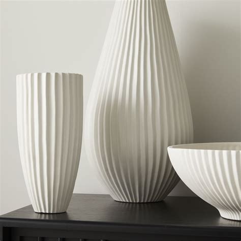 Sanibel Textured Ceramic Vases - White