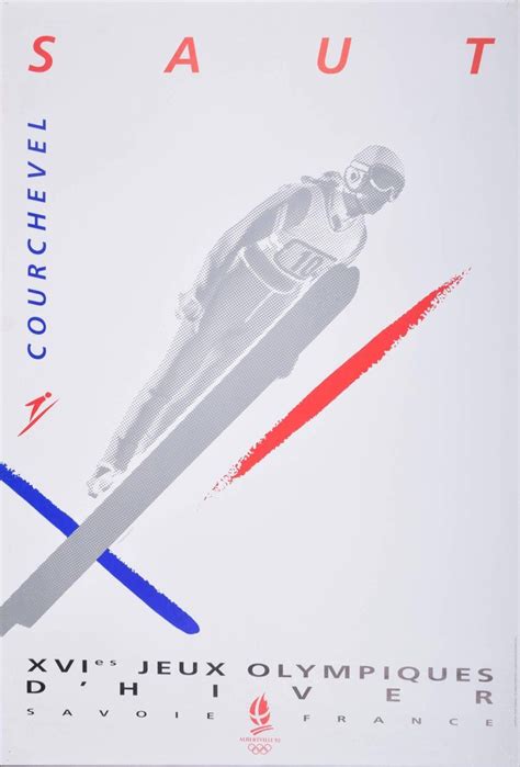 1stdibs Print - Courchevel 16Th Winter Olympics Poster Albertville France 1992: Saut - Ski Jump ...