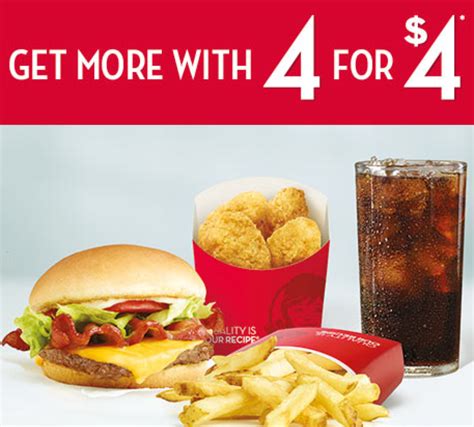 Wendy's $4 Meal Bundle: Includes Jr. Bacon Cheeseburger, Chicken Nuggets, Small Fries AND Drink