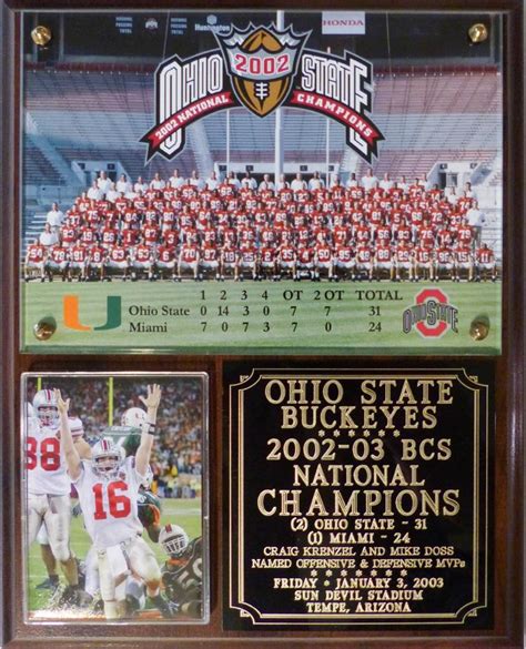 Ohio State Buckeyes 2002-03 BCS National Champions Plaque | eBay