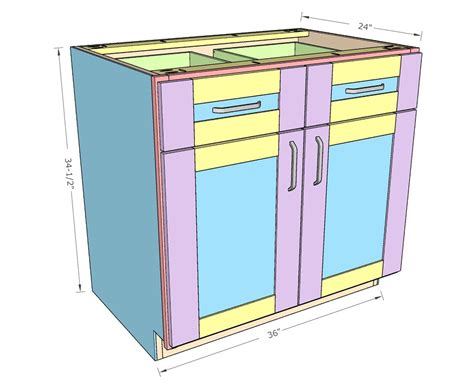 DIY Kitchen Cabinets 36" with Double Doors and Drawers - TheDIYPlan