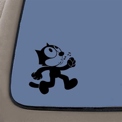 Felix The Cat Vinyl Decal | 5.5-Inches Tall | Black Vinyl | Car Truck Van SUV Laptop Macbook ...