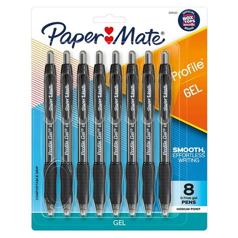 Paper Mate Gel Pen, Profile Retractable Pen, 0.7mm, Black, 8 Count - Walmart.com - Walmart.com