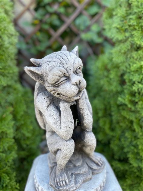 Funny Gargoyle Statue Concrete Gargoyle With Wings Monster - Etsy UK