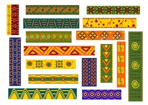 African ethnic decorative ornaments backgrounds. Tribal and national decoration with stylized ...