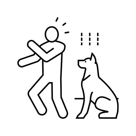 dog barking person accident line icon vector illustration 35272885 Vector Art at Vecteezy