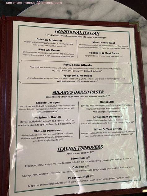 Online Menu of Milano’s Italian Restaurant Restaurant, Plattsmouth ...