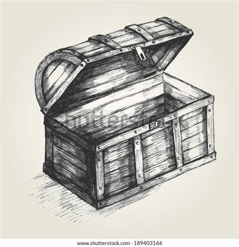 Sketch Illustration Treasure Chest Stock Vector (Royalty Free) 189403166