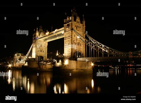 Tower Bridge late at night, London, England, UK Stock Photo - Alamy