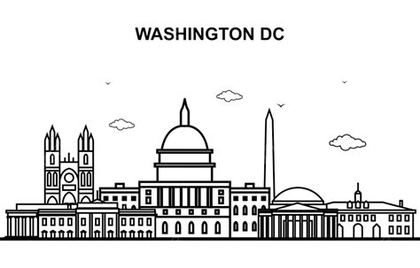 Washington Dc Skyline Vector Hd PNG Images, Washington Dc City Tour ...