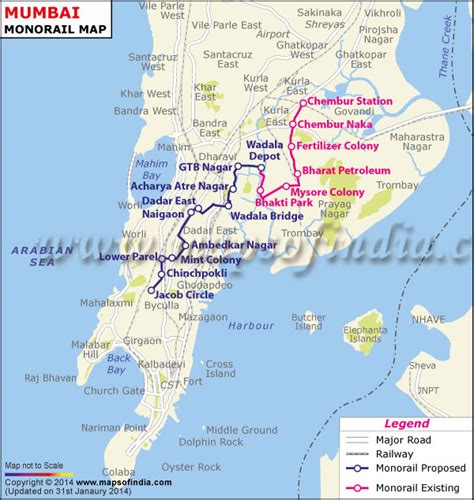 Monorail Mumbai Route Map - Tourist Map Of English