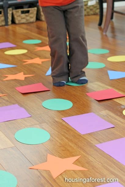 Indoor Shape Hopscotch ~ Gross motor game | Indoor activities for ...