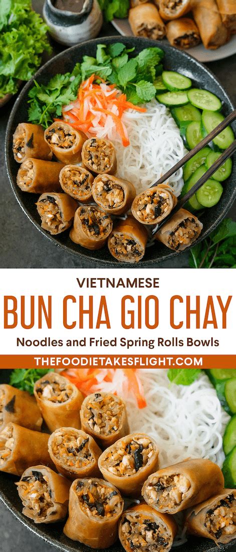 Bún Chả Giò Chay (Vietnamese Noodles and Spring Rolls Bowls) | Recipe | Vietnamese spring rolls ...