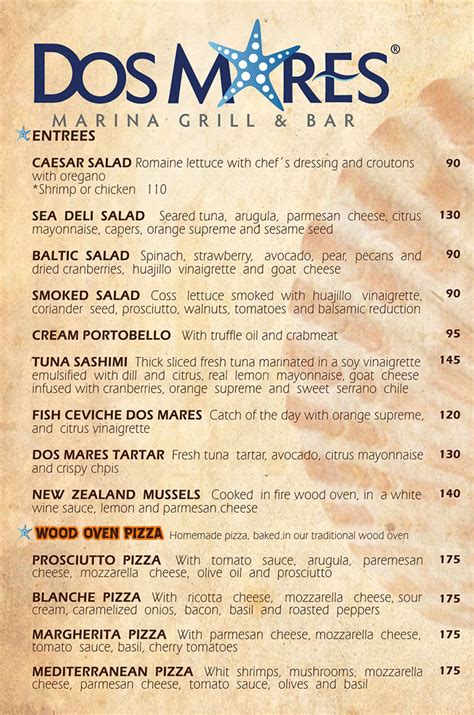 Dos Mares Marina Grill & Bar Menu Sample - Cabo San Lucas, Los Cabos ...