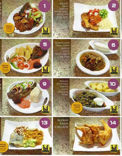 Grace African Restaurant Menu, Menu for Grace African Restaurant ...