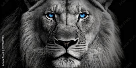 Black Lion With Blue Eyes Wallpaper