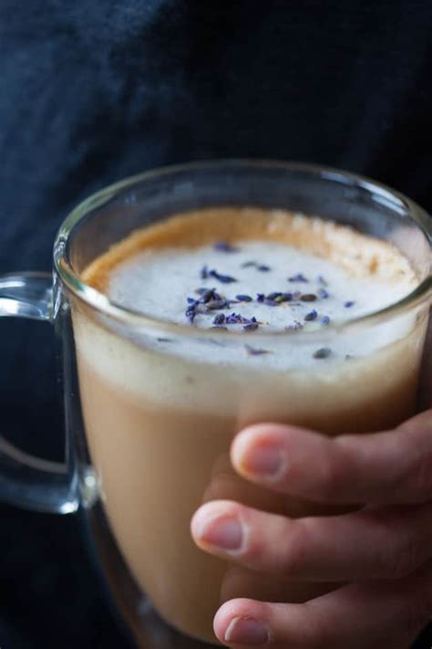 Cozy Lavender Latte with Almondmilk - The Foodie Dietitian | Kara Lydon