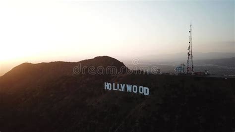 Hollywood, Los Angeles USA. Aerial View of Historic Film Industry Sign ...