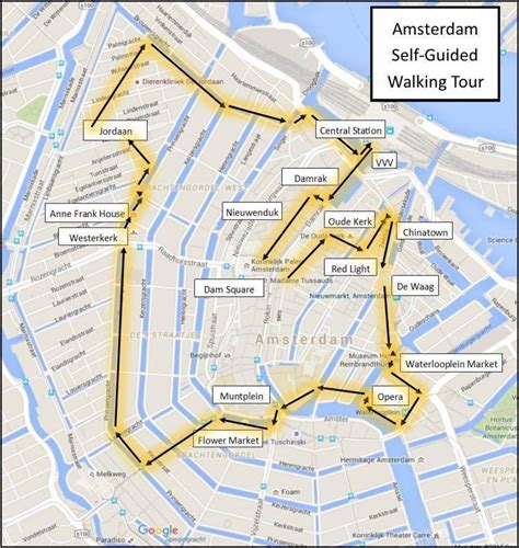 Amsterdam Wanderkarte - Amsterdam-walking tour map (Niederlande)