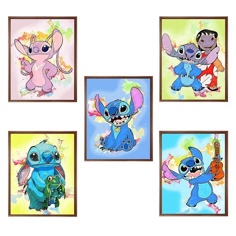 Buy Lilo and Stitch Wall Decor Prints, Set of 5 FRAMELESS 8x10 inc ...