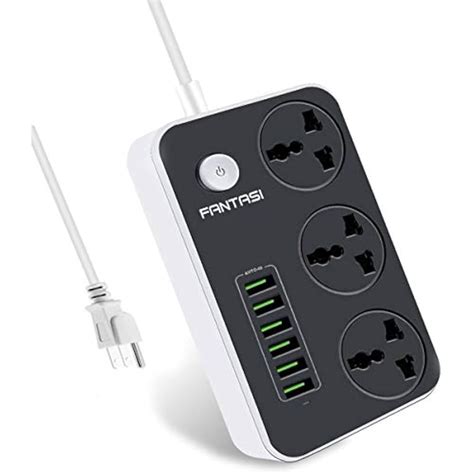 Power Strip Strips With USB Ports Long Cord Universal Socket 3 Outlets ...