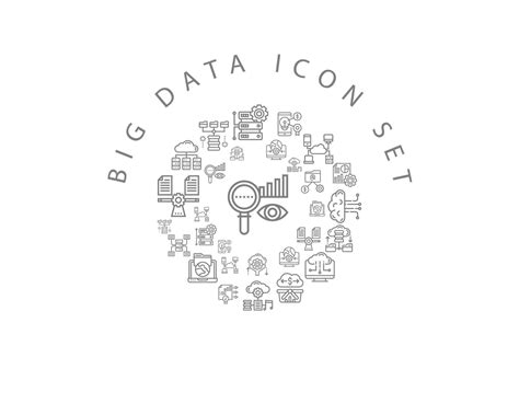 Big data icon set design on white background 10743249 Vector Art at ...