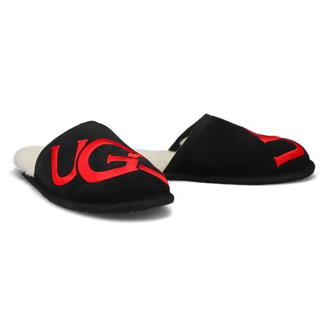 UGG Men's Scuff Logo Slipper - Black | SoftMoc.com