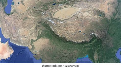 India Pakistan China Border Satellite Map Stock Photo 2259099985 ...