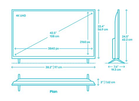 TCL 4-Series Roku Smart TV (43”) Dimensions & Drawings | Dimensions.Guide