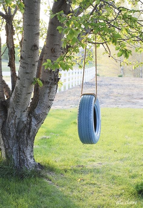 Easy DIY Tire Swing - Ella Claire & Co.