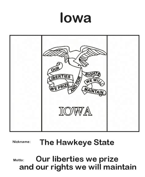 USA-Printables: Iowa State Flag - State of Iowa Coloring Pages