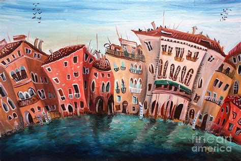 Houses Painting by Lucia Chocholackova - Fine Art America