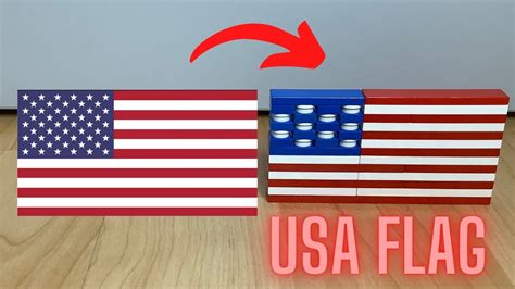 How to build a Lego USA flag - YouTube