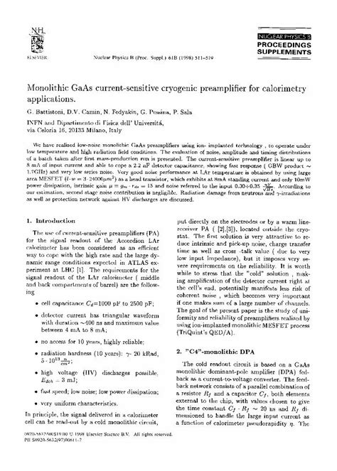 (PDF) Monolithic GaAs current-sensitive cryogenic preamplifier for calorimetry applications ...