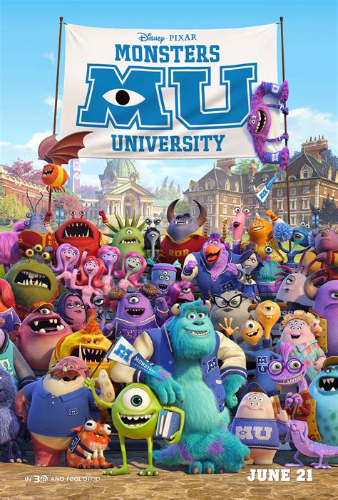 Movie Poster: Disney-Pixar's 'Monsters University' Starring Billy Crystal, John Goodman - reviewstl