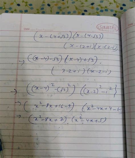 "4.3.11 Solved Problemsn1. Problem: Form the monic polynomial equation of degree 4 whose roots ...