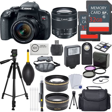 Canon EOS Rebel T7i EF-S 18-55 IS STM Kit + 2 X 32GB SD + 18pcs ...