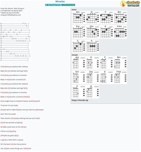 Chord: Miracles - tab, song lyric, sheet, guitar, ukulele | chords.vip