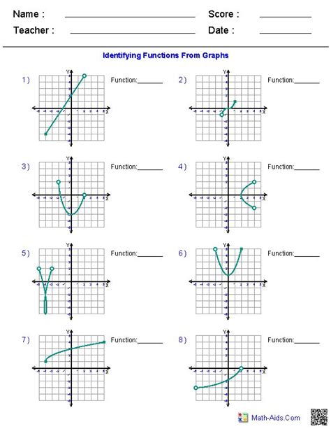 Domain And Range Graph Worksheet Answers