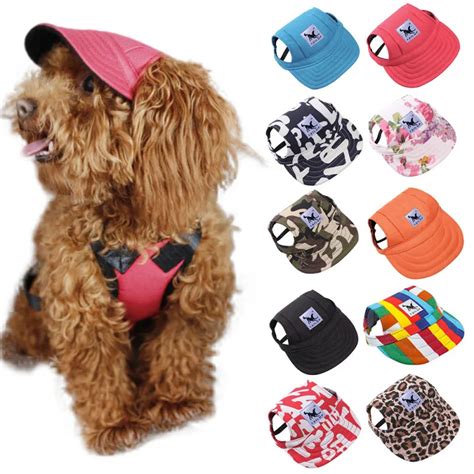 Aliexpress.com : Buy Cute Dog Hat With Ear Holes Summer Canvas Baseball Cap For Small Pet Dog ...