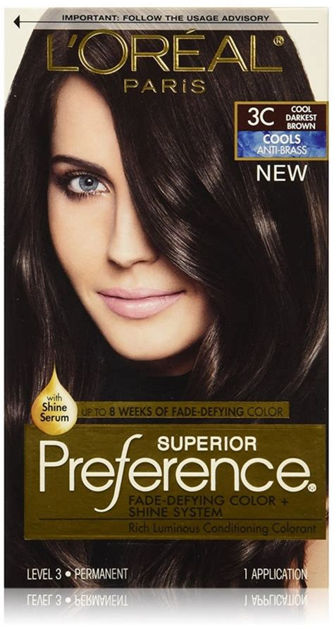 L'Oreal Superior Preference Fade-Defying Color + Shine System, Cool Darkest Brown [3C] 1 ea ...