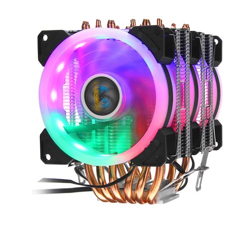 5 colors lighting 3pin cpu cooling fan for intel/amd super mute 3 fan cpu cooling fan heatsink ...
