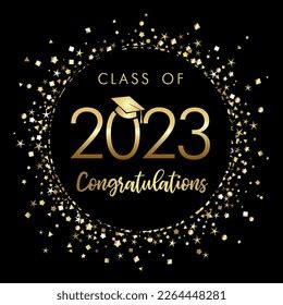 Class 2023 Graduation Poster Gold Glitter Stock Vector (Royalty Free ...