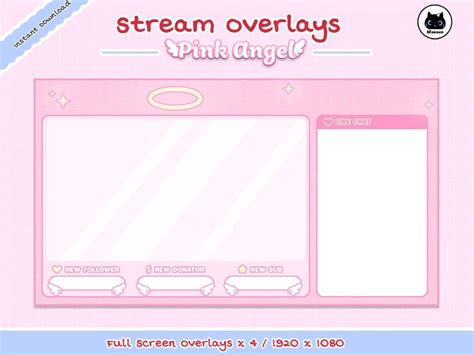 Pink Angel Overlays / Twitch / Kawaii / Streamer / Pastel / - Etsy | Overlays, Twitch, Cute ...