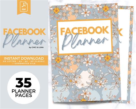 Facebook Planner Printable FB Group Planner Facebook Live Planner ...