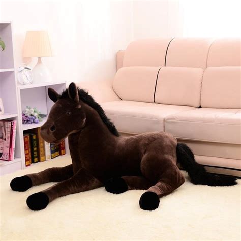 51'' Giant Soft Plush Emulational Horse Toy Big Lifelike Stuffed Horse 130cm 4 Colors Good ...