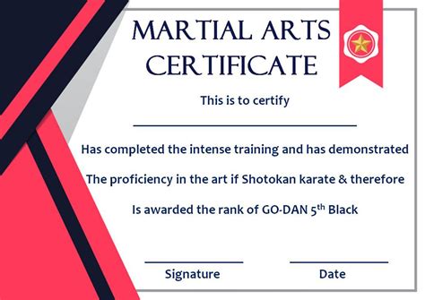 Taekwondo Certificate Templates For Trainers & Students in Best Martial Arts Certificate ...