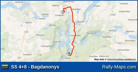 SS 4+8 - Bagdanonys stage map | Rally Kauno Ruduo 2004 [LARČ] 🌍 | Rally-Maps.com