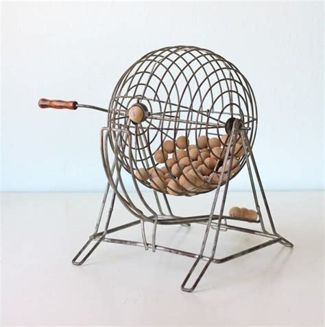 Vintage Bingo Cage with Wooden Balls